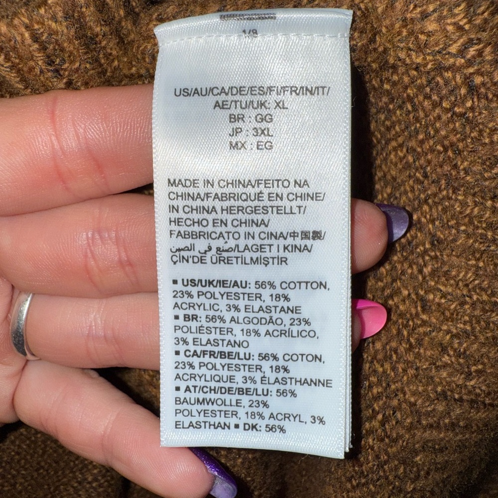 Soft touch Brown and Pink Patterned Women's Sweater- Size‎ XL - Picture 11 of 11